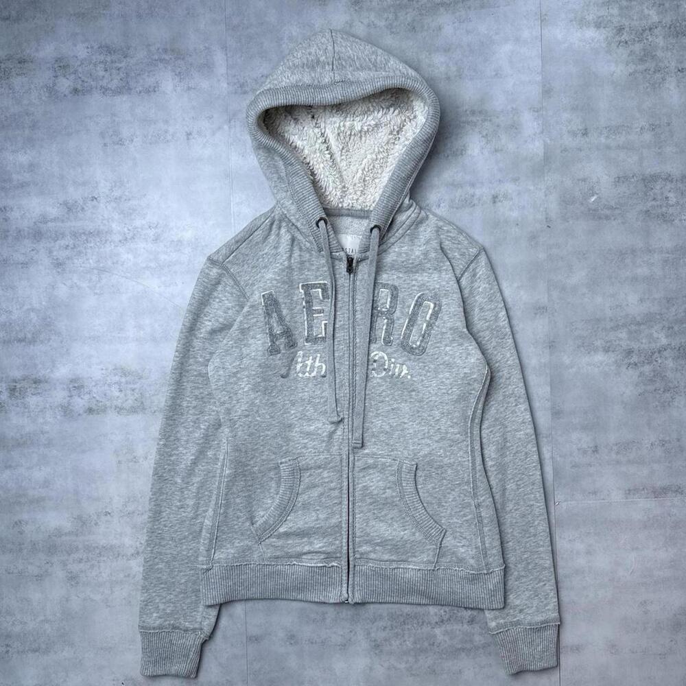 Y2K Aeropostale Fur Hoodie Zip Up Jacket